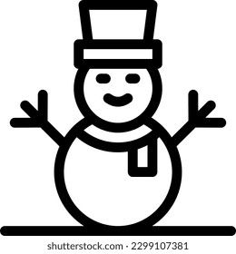 snowman Vector illustration on a transparent background. Premium quality symmbols. Thin line vector icons for concept and graphic design.