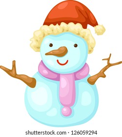 Snowman. Vector illustration  on white background