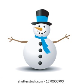 Snowman vector illustration on white