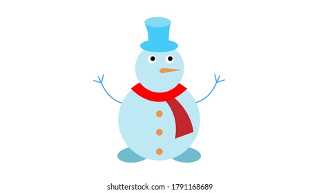 Snowman vector illustration on white background.