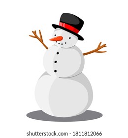 Snowman vector illustration on white background