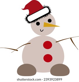 Snowman vector illustration on white background