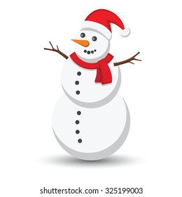 Snowman vector illustration on white background