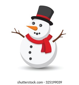 Snowman vector illustration on white background