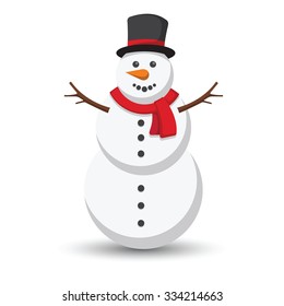 Snowman vector illustration on white background