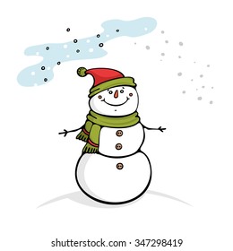 Snowman vector illustration on white background