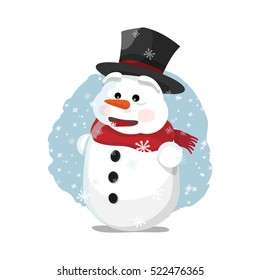 Snowman vector illustration on white background