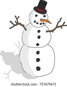 Snowman vector illustration on white background