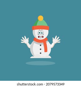 Ilustración vectorial de Snowman - Tan asustada del año nuevo