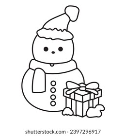 ilustración vectorial de snowman para pegatinas