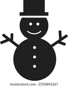 Snowman Vector. Vector Illustrations of Cheerful Snowmen.