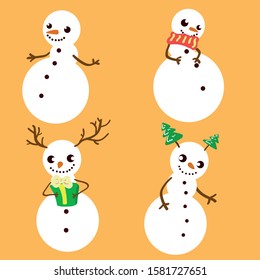 snowman vector images - Christmas and New Year background