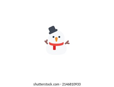 Snowman Vector Isolated Emoticon. Snowman Icon