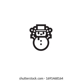 Snowman vector isolated icon illustration. 