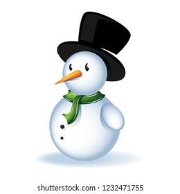 Snowman vector isolated on white background. Snowman for web site, winter banner, christmas card, flyer and wallpaper template. Creative art design, vector illustration