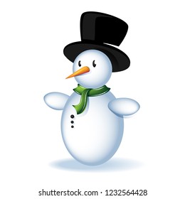 Snowman vector isolated on white background. Snowman for web site, winter banner, christmas card, flyer and wallpaper template. Creative art design, vector illustration