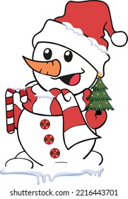 Schneemann-Vektorgrafik einzeln auf weißem Hintergrund, WeihnachtsVektorgrafik, Snowman Svg