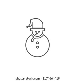 Snowman vector line icon
