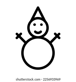 Snowman Vector Line Icon Design