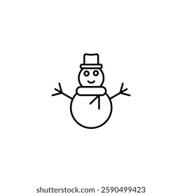 Snowman vector line icon icons design