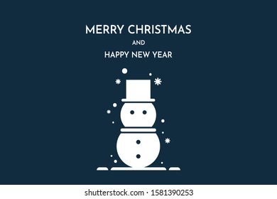 Snowman vector. Snowman logo design. Merry Christmas poster.
