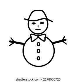 snowman vector on white background