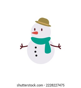 Sımple vector ıcon de Snowman sobre un fondo blanco
