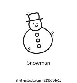 Ilustración de diseño de iconos del contorno del vector Snowman. Símbolo de Navidad sobre el fondo blanco Archivo EPS 10