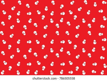 Snowman Vector Pattern Background Template