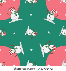 Snowman vector pattern graphic design