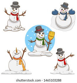 snowman vector set graphic design