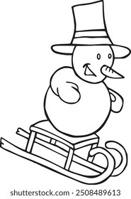 Snowman vector silhouette art illustration