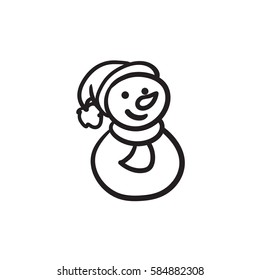 Snowman vector sketch icon isolated on background. Hand drawn Snowman icon. Snowman sketch icon for infographic, website or app.