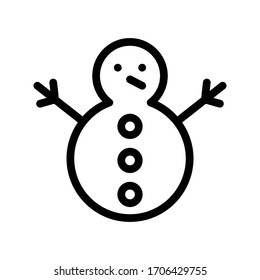 icono de línea delgada vector de nieve 