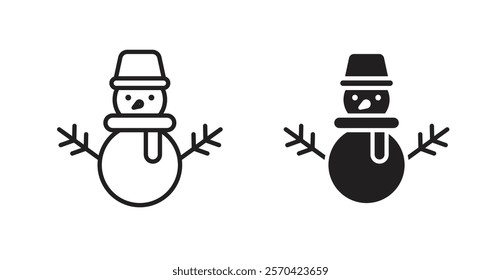 Snowman vector web icons set