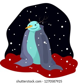 snowman waiting for spring
