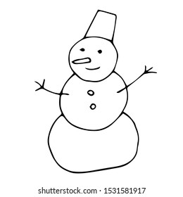  
snowman. Warm and cozy hand drawn vector illustration in scandinavian style. Winter elements for greeting cards, posters, stickers and seasonal design.