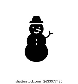Snowman Waving with Stick Arm for Holiday and Winter Cheer