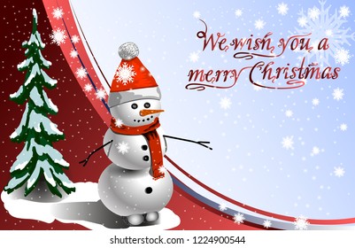 Snowman We Wish You Merry Christmas Stock Vector (Royalty Free ...