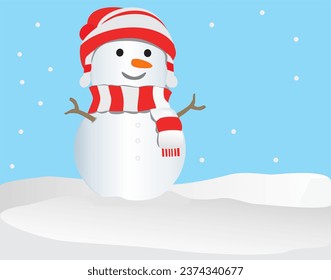 snowman wearing a hat and scarf