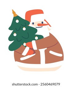 Snowman wearing santa costume vector illustration