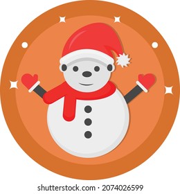 Snowman wearing santa hat and gesturing with hands Concept Vector Color Icon Design, Merry Christmas Symbol on white background, New Year Celebration Sign, winter holidays stock illustration