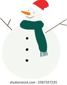 Snowman wearing winter clothes Vector Illustration