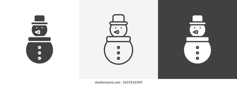 Snowman web vector icons set