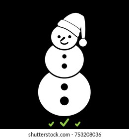 Snowman white icon .