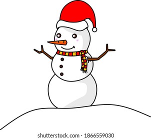 A snowman who wants to celebrate christmas vector template. Snowman vector illustration. Christmas eve. 
