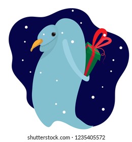 Snowman will give a gift