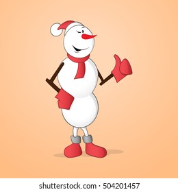 Snowman winking and showing everything is fine