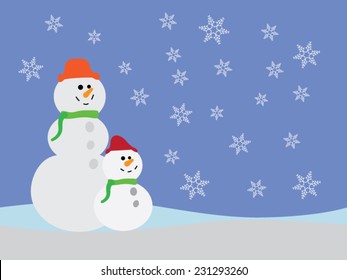 Snowman, Winter background