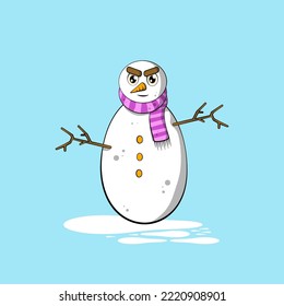 Snowman at winter in christmas